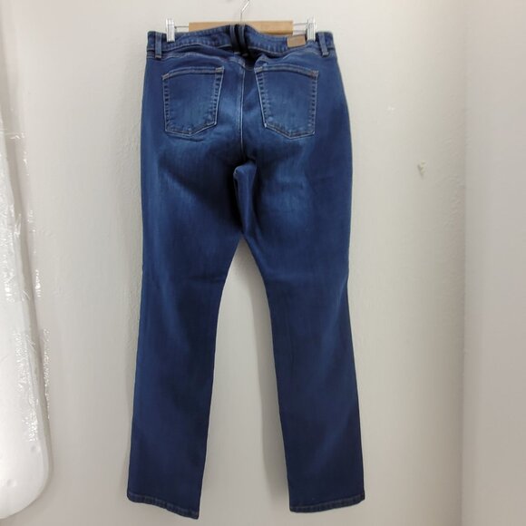 LL Bean Jeans Womens 14 Tall Blue Bean Flex Straight Favorite Fit Denim 32X32 - Picture 2 of 12